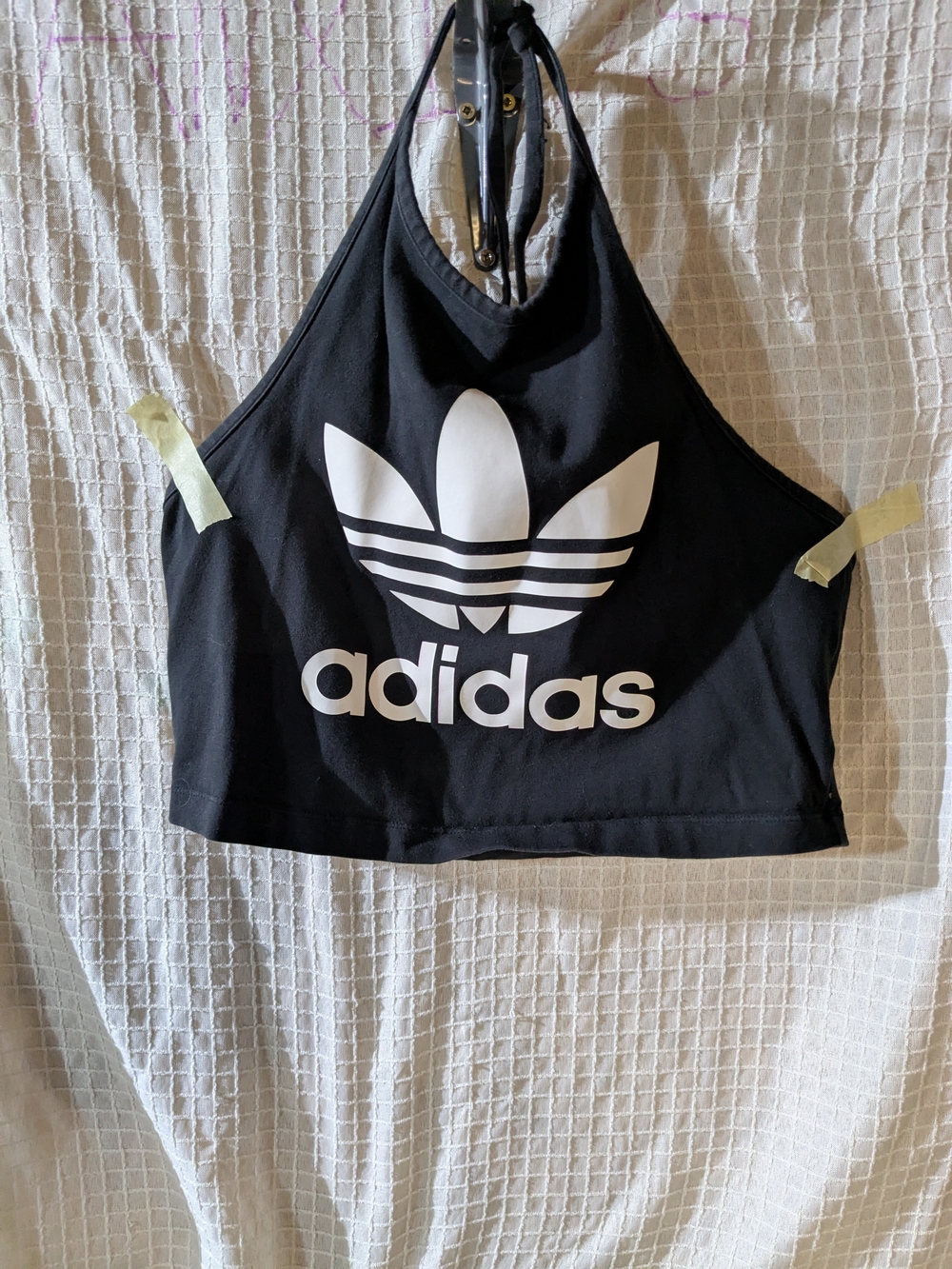 adidas Black Trefoil Crop Tank Top